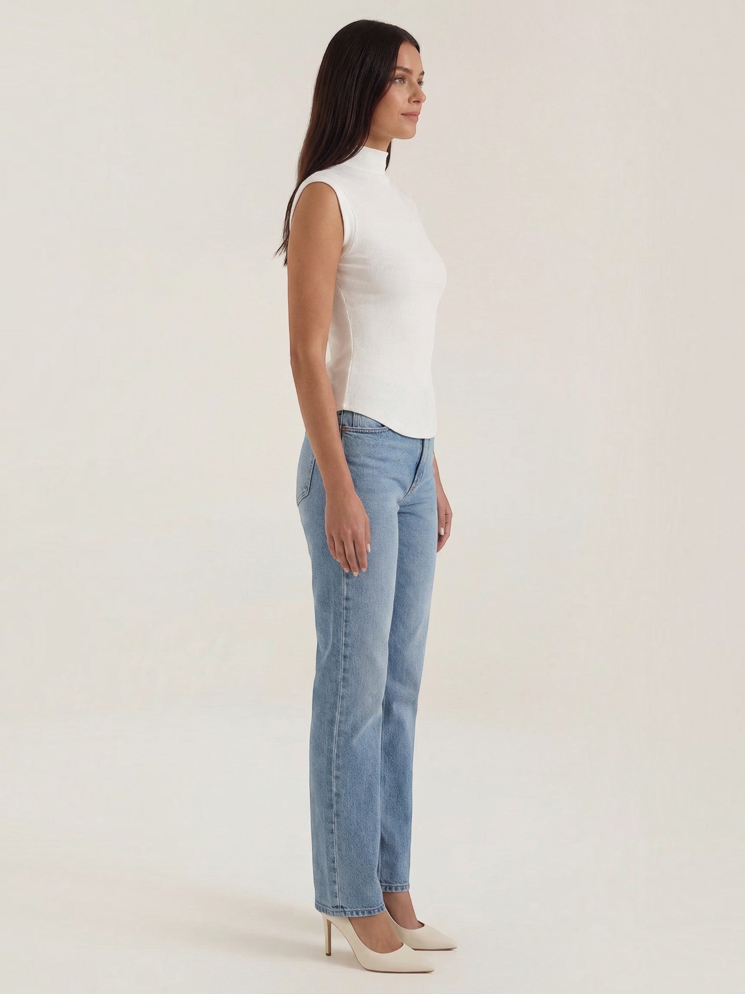 Ribbed Mock Neck Knit Top