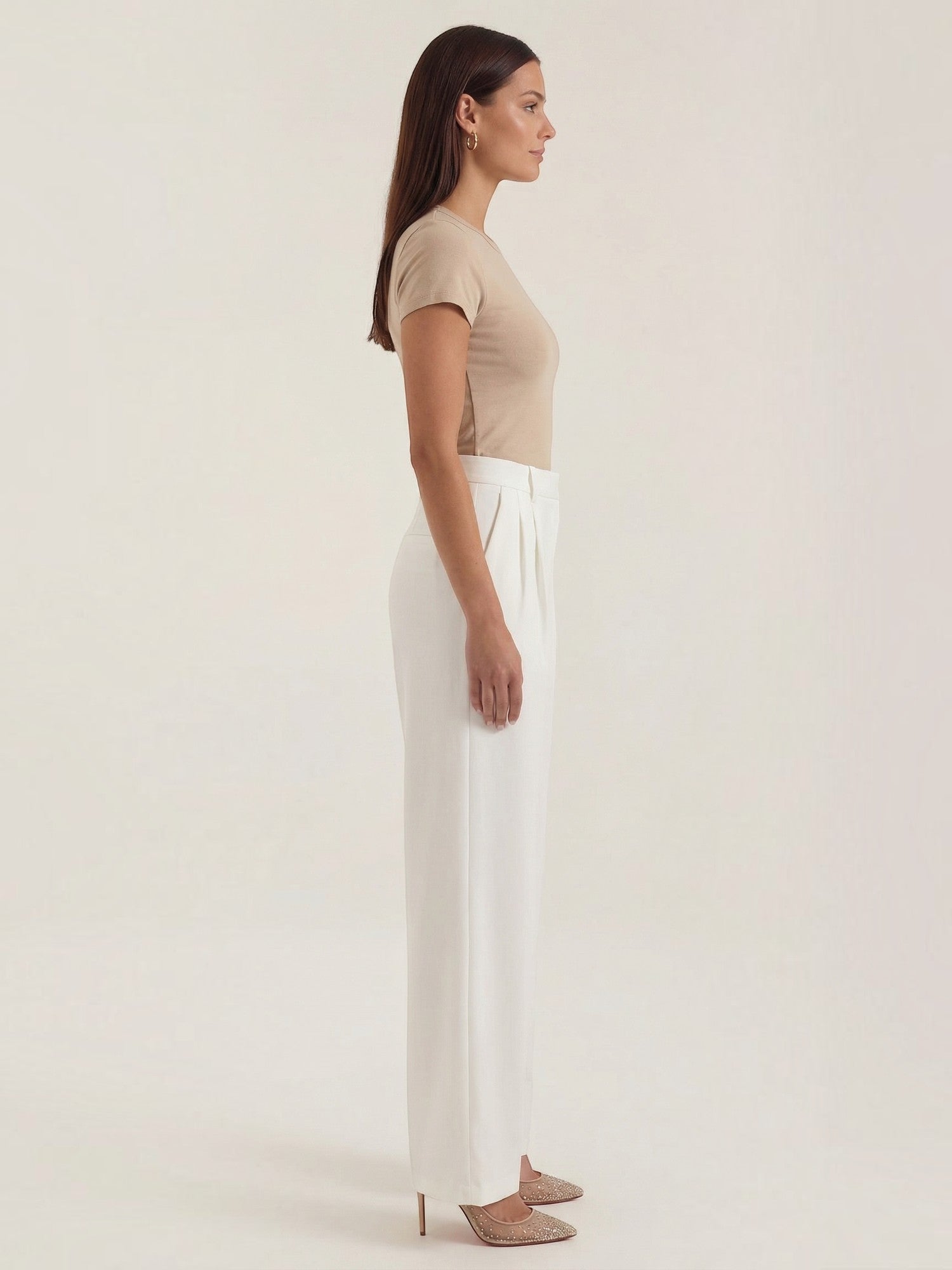 High Waist Wide Leg Trousers with Belt