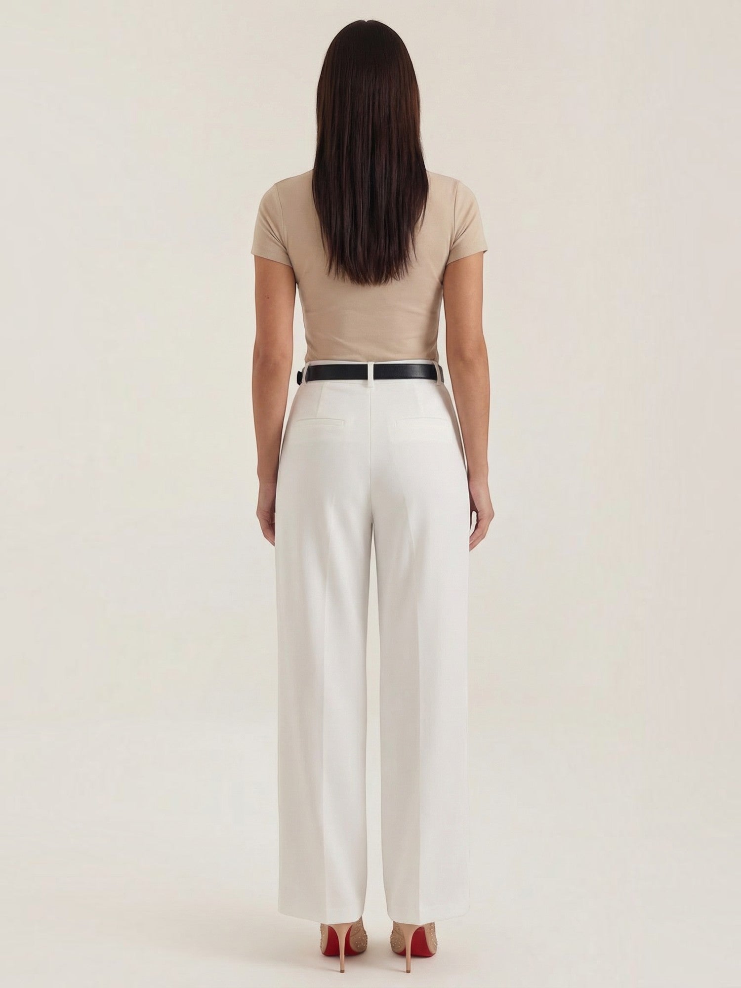 High Waist Wide Leg Trousers with Belt