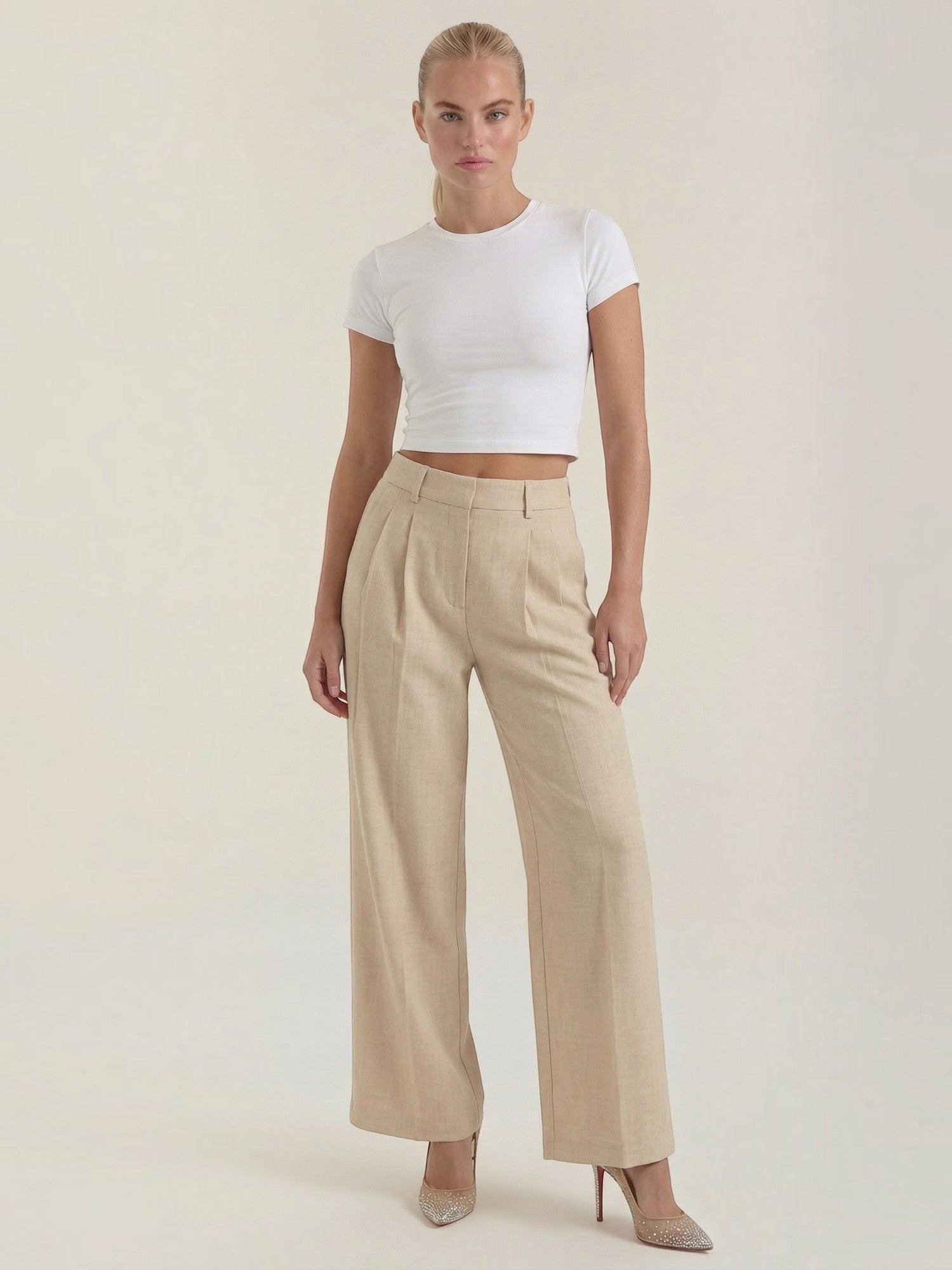 High Waist Wide Leg Trousers