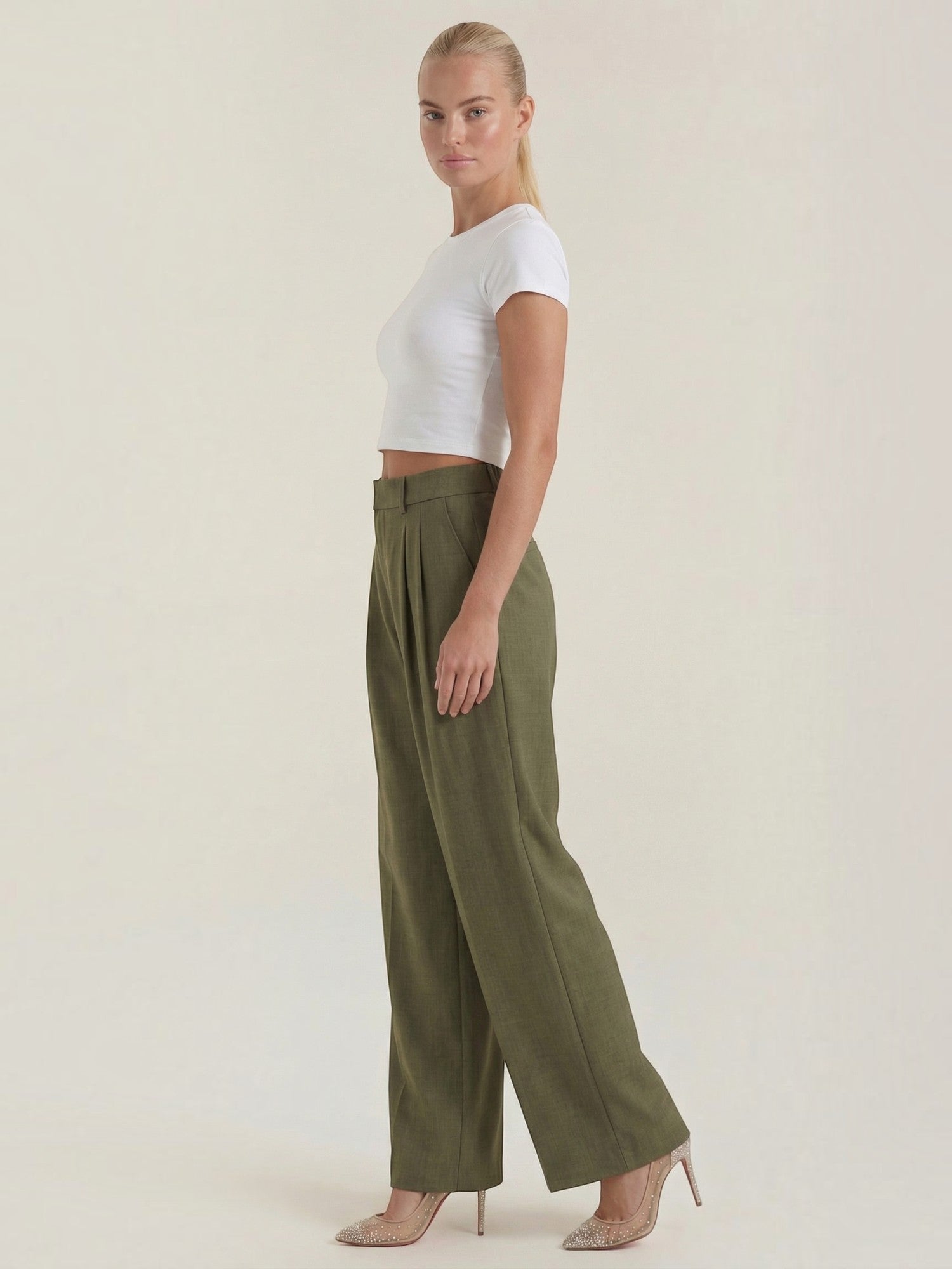 High Waist Wide Leg Trousers