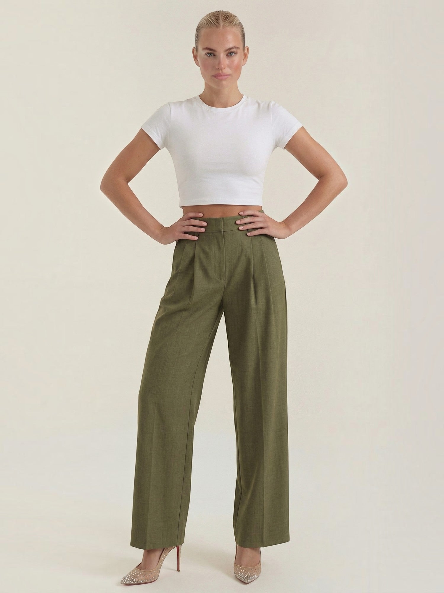 High Waist Wide Leg Trousers