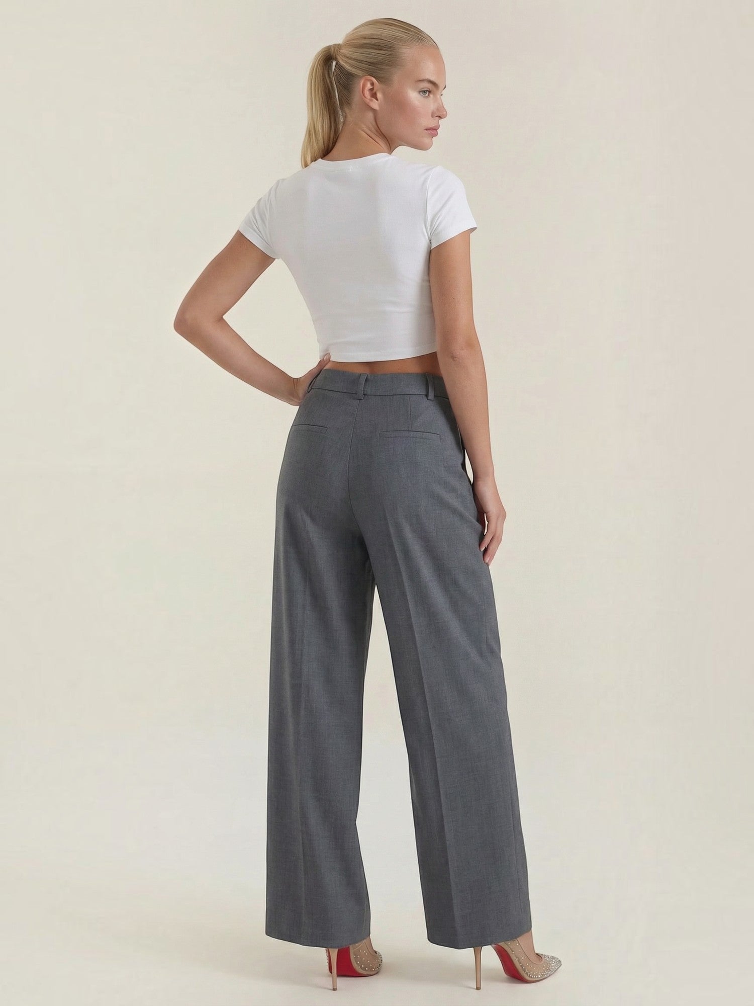 High Waist Wide Leg Trousers