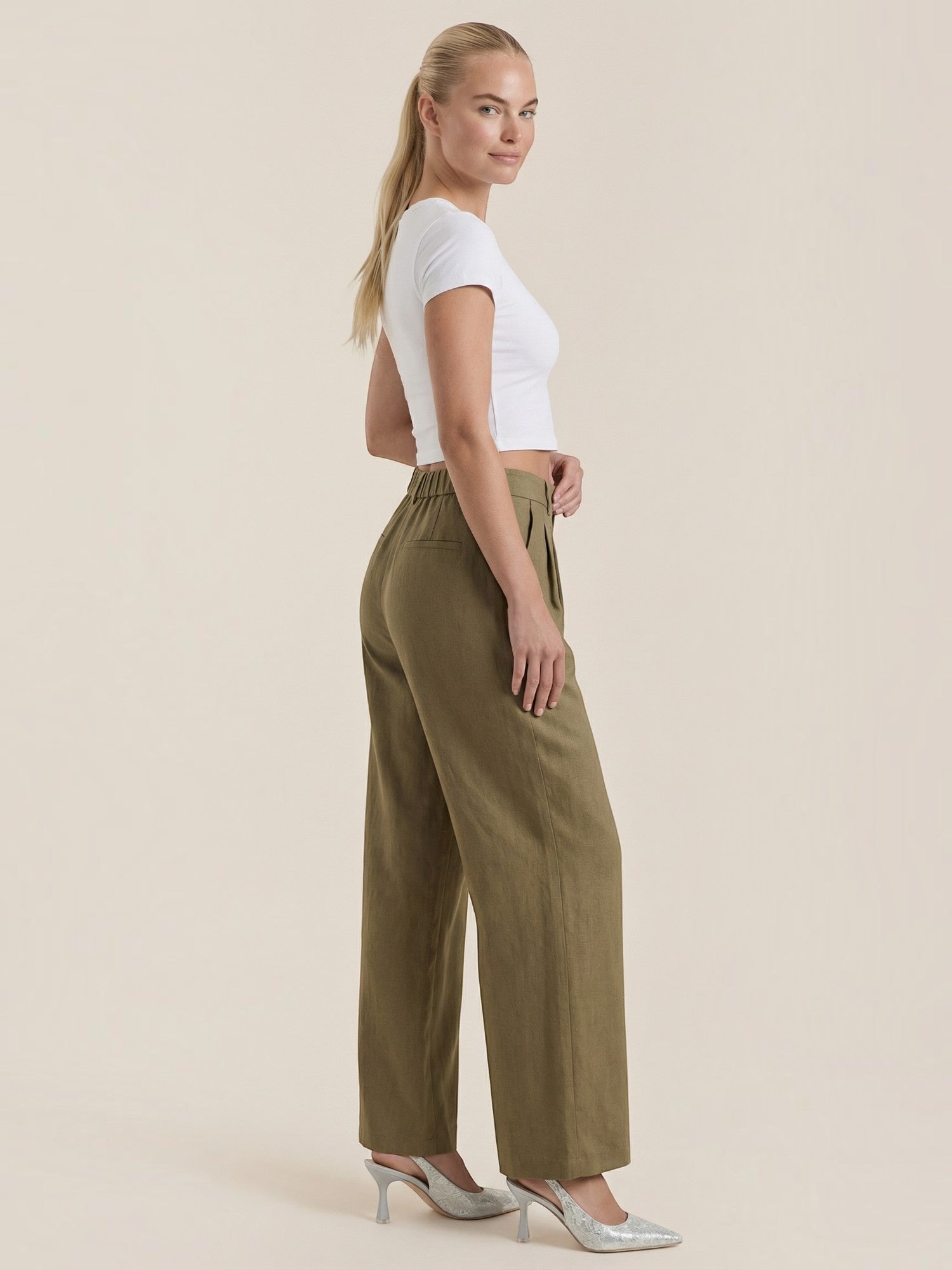 High Waist Wide Leg Trousers