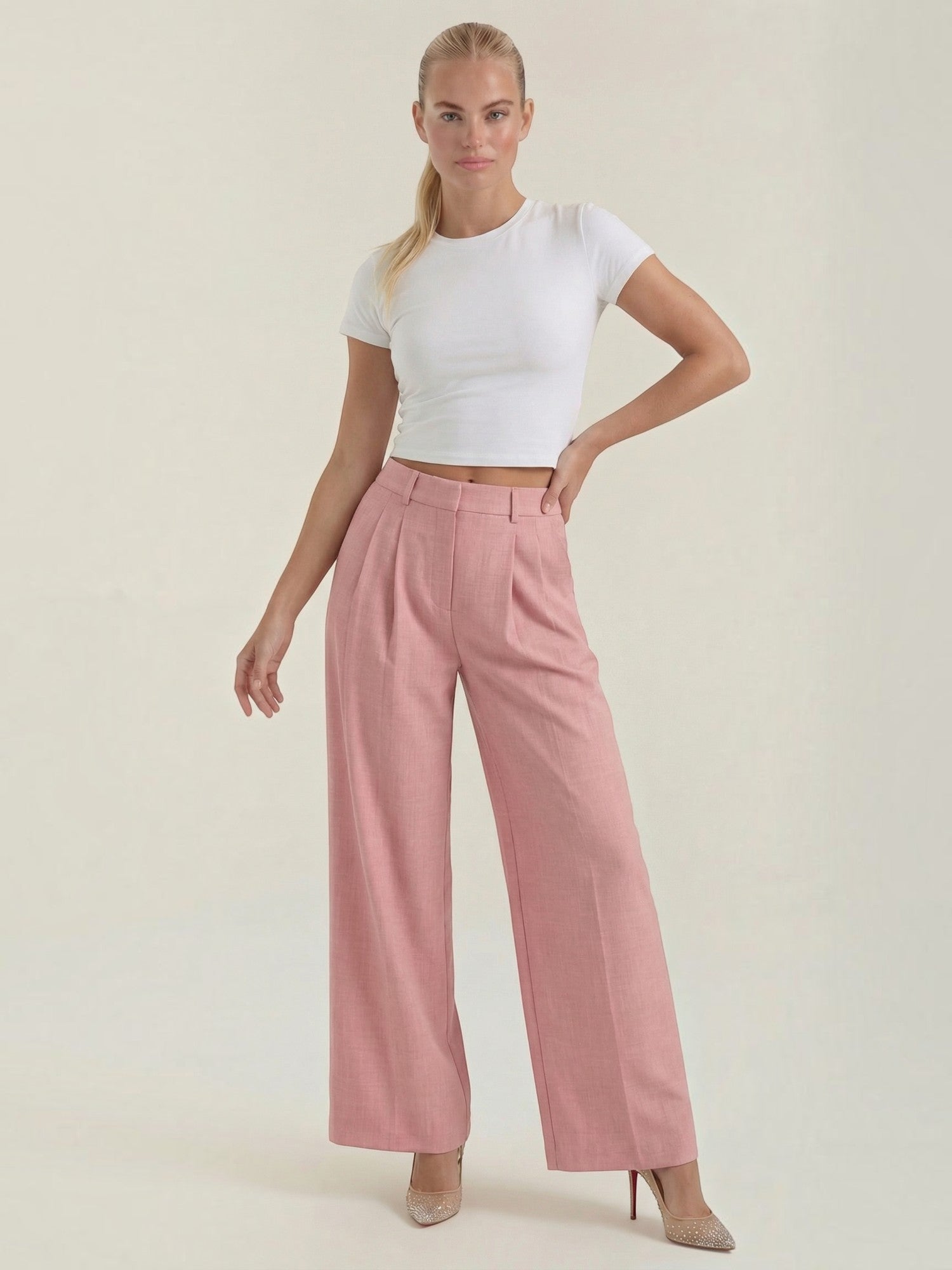 High Waist Wide Leg Trousers