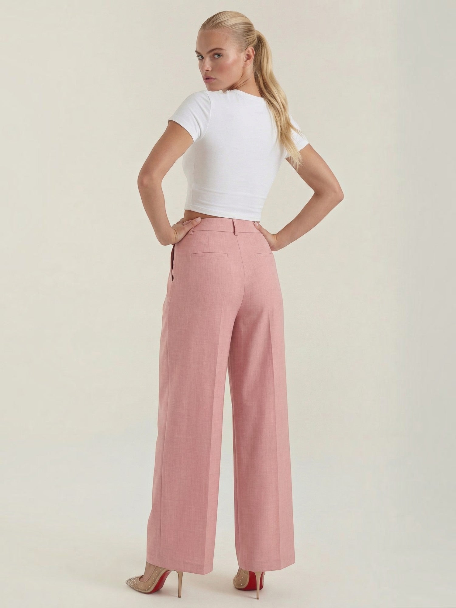 High Waist Wide Leg Trousers