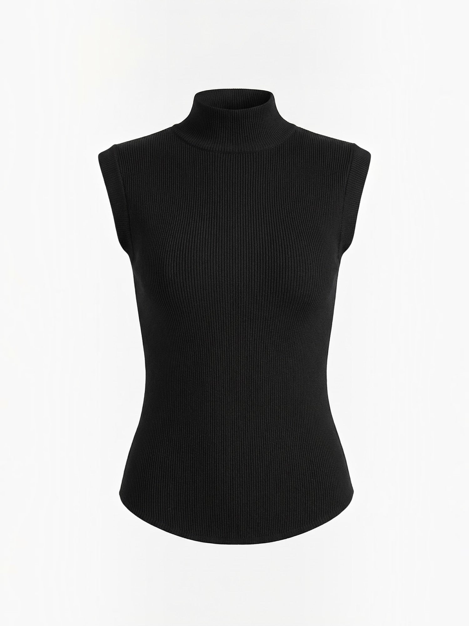 Ribbed Mock Neck Knit Top