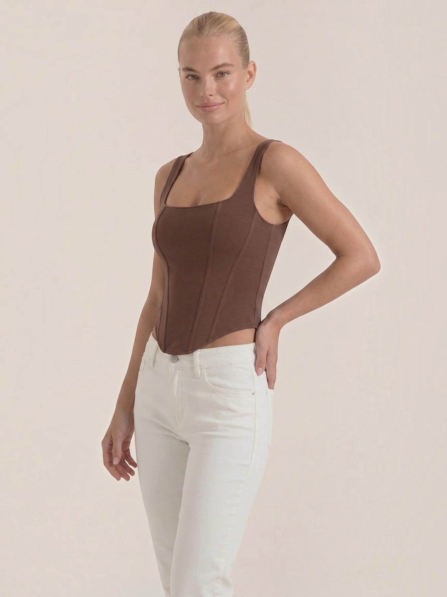Square Neck Contour Tank Top