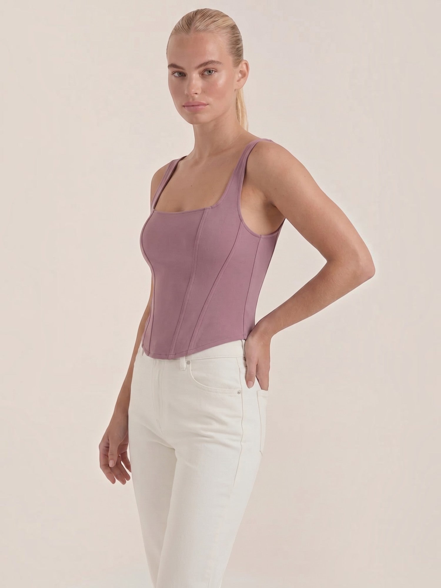 Square Neck Contour Tank Top
