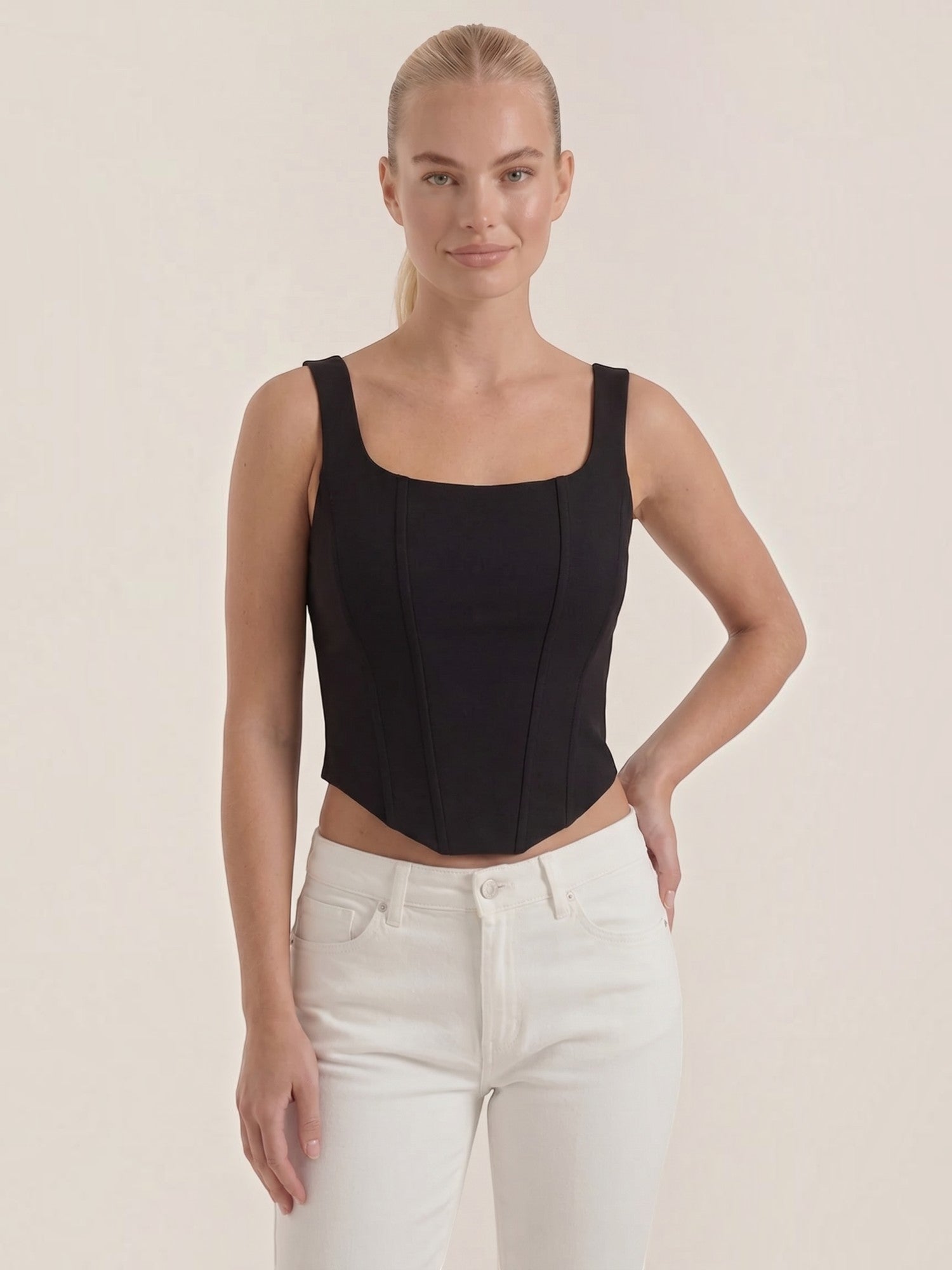 Square Neck Contour Tank Top