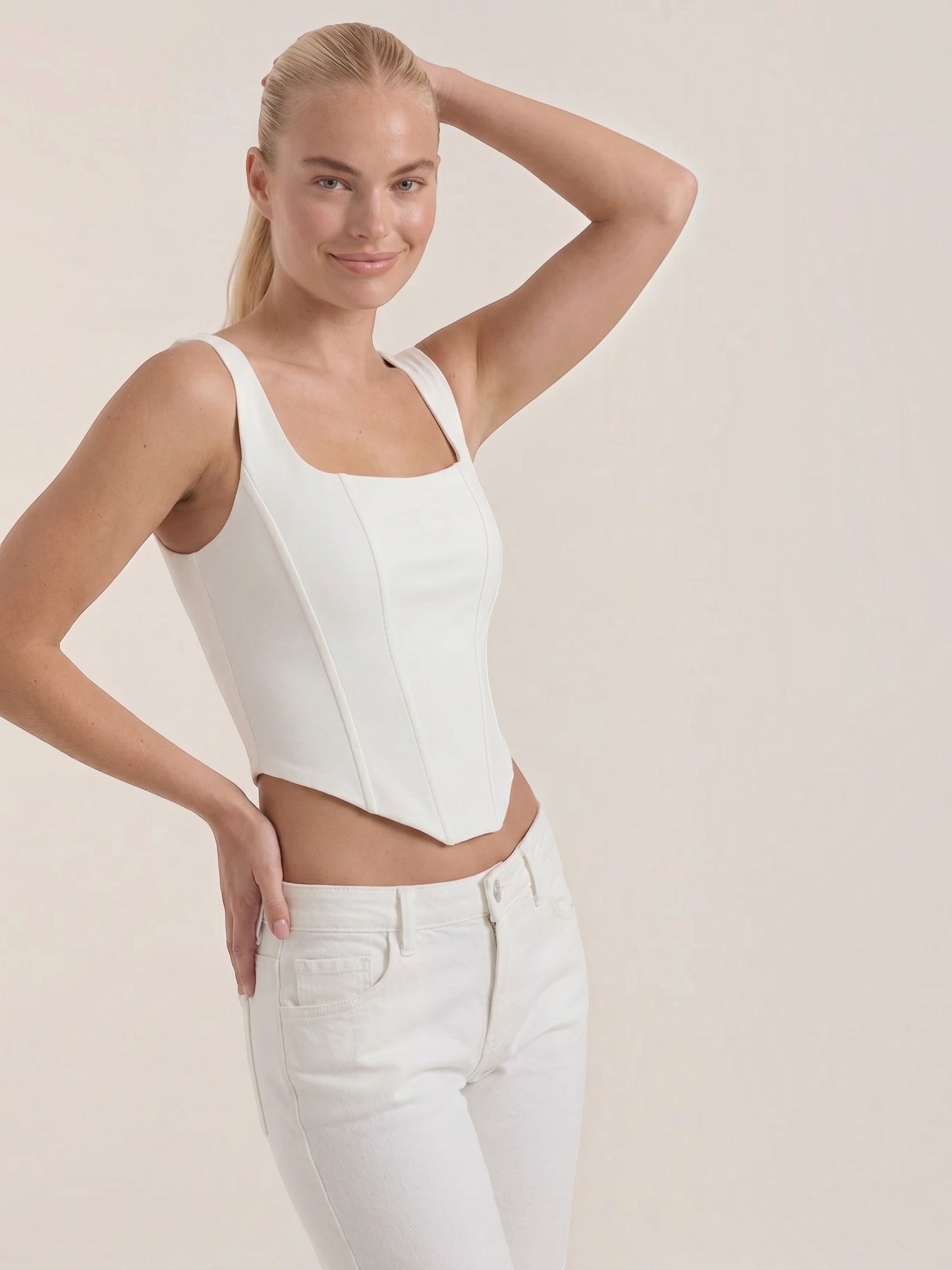 Square Neck Contour Tank Top