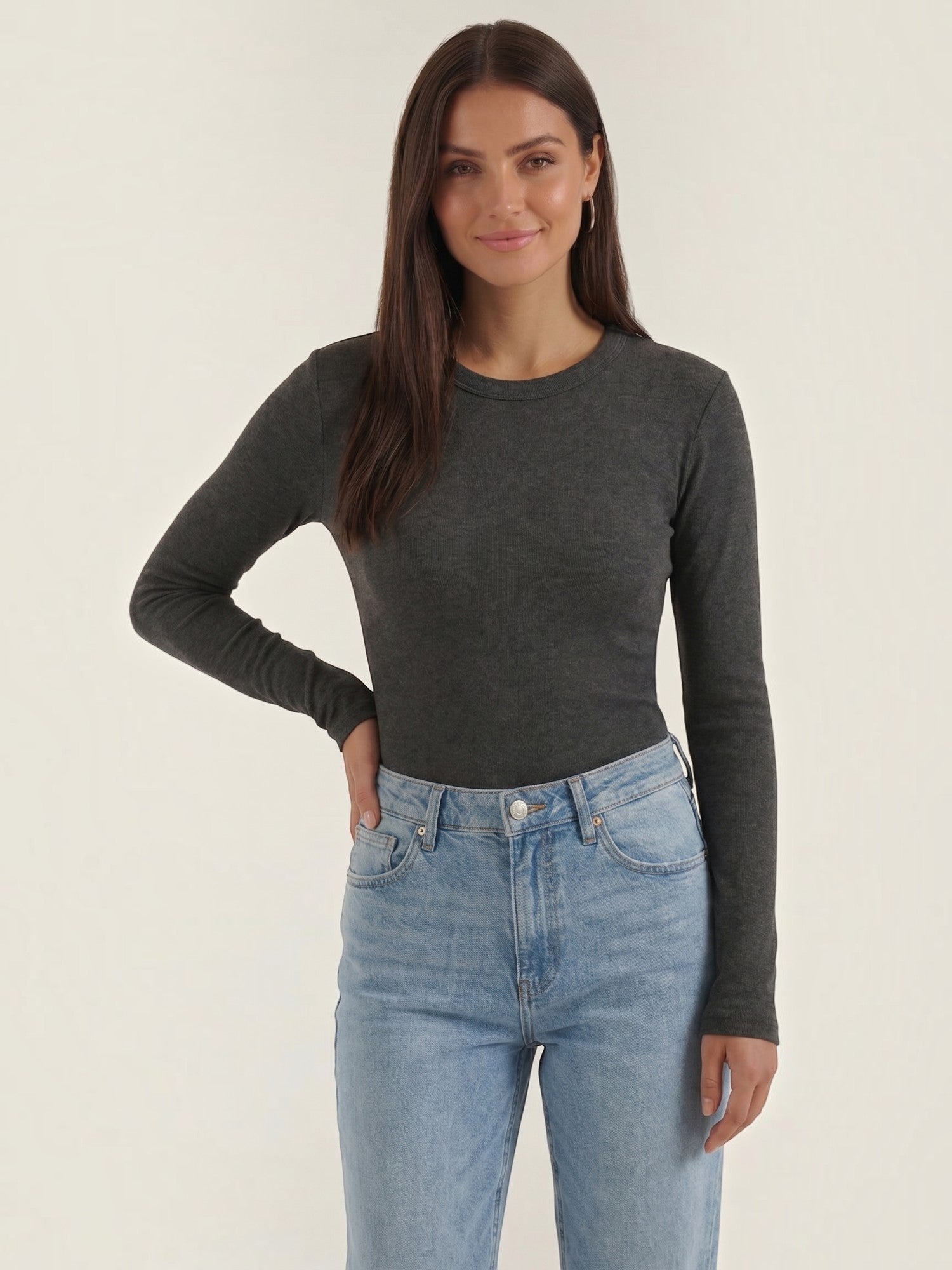 Classic Ribbed Long Sleeve Top