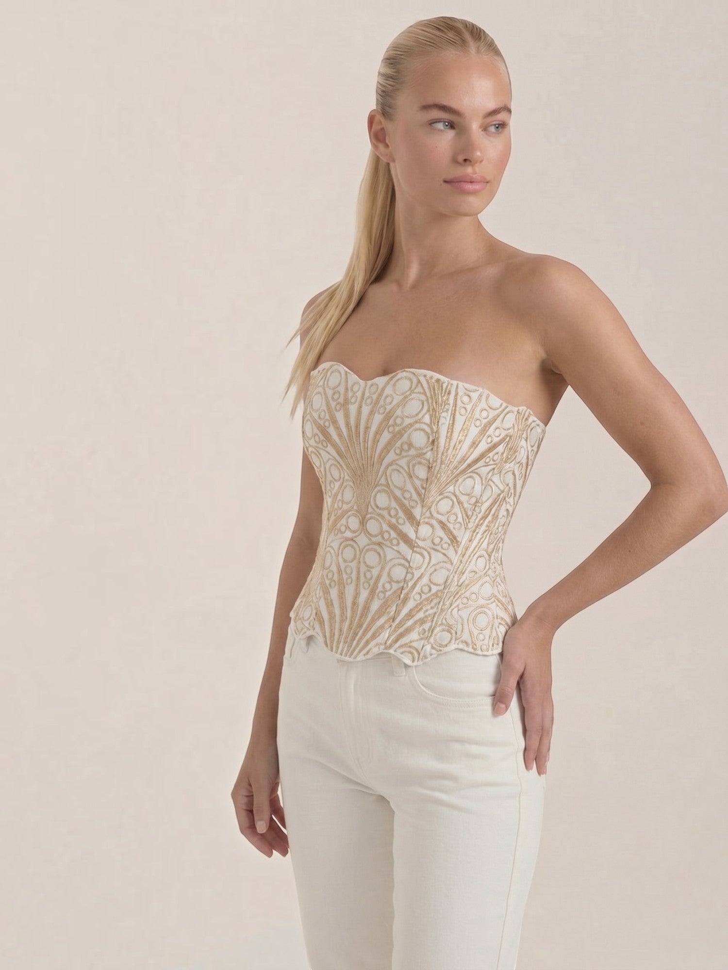 Lace Strapless Corset Top