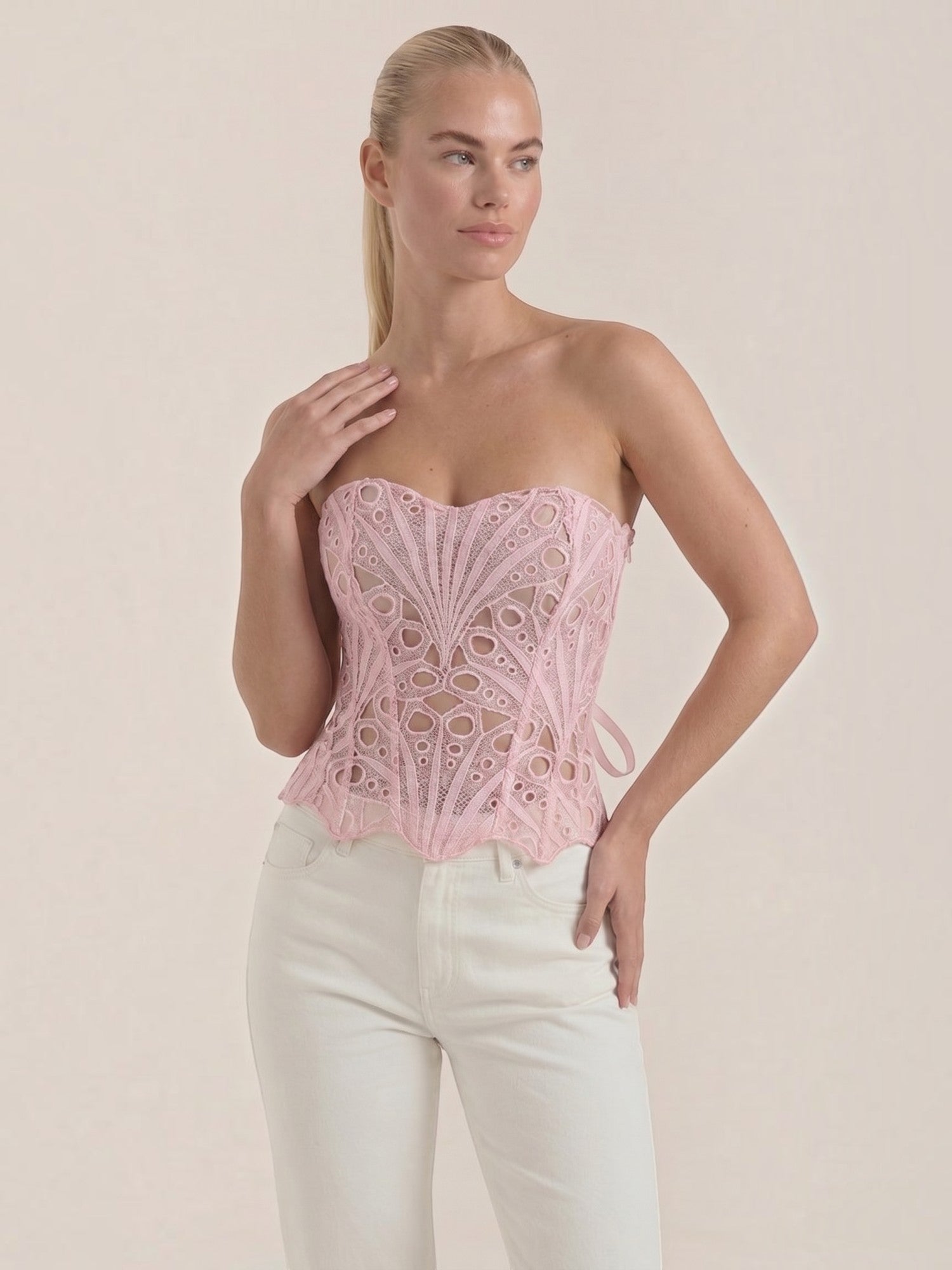 Lace Strapless Corset Top