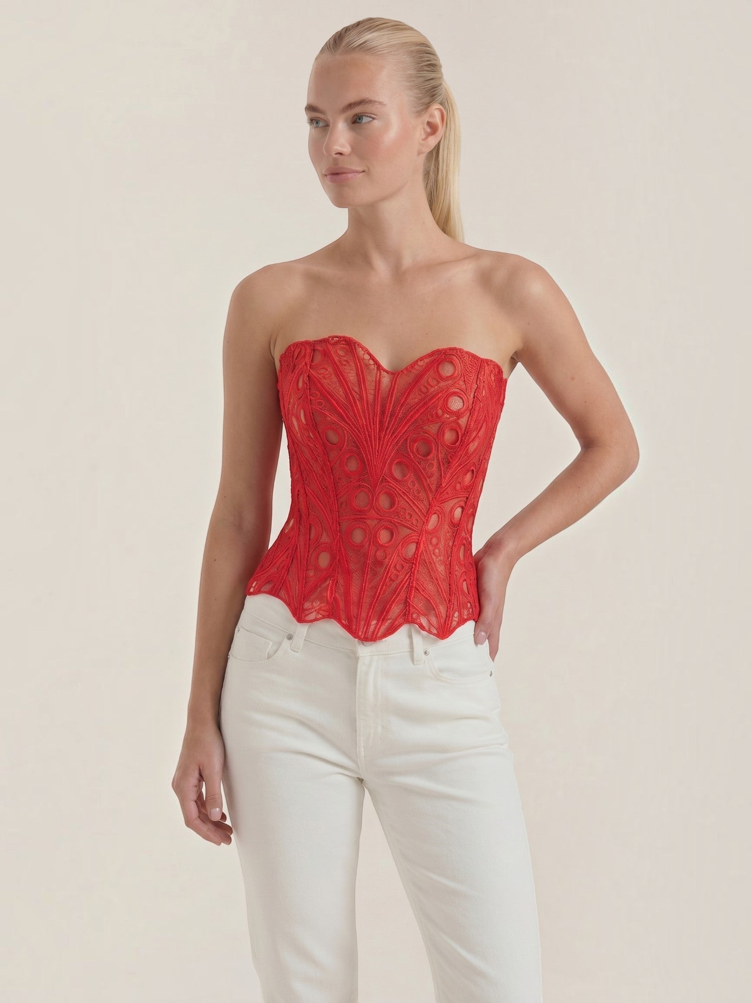Lace Strapless Corset Top