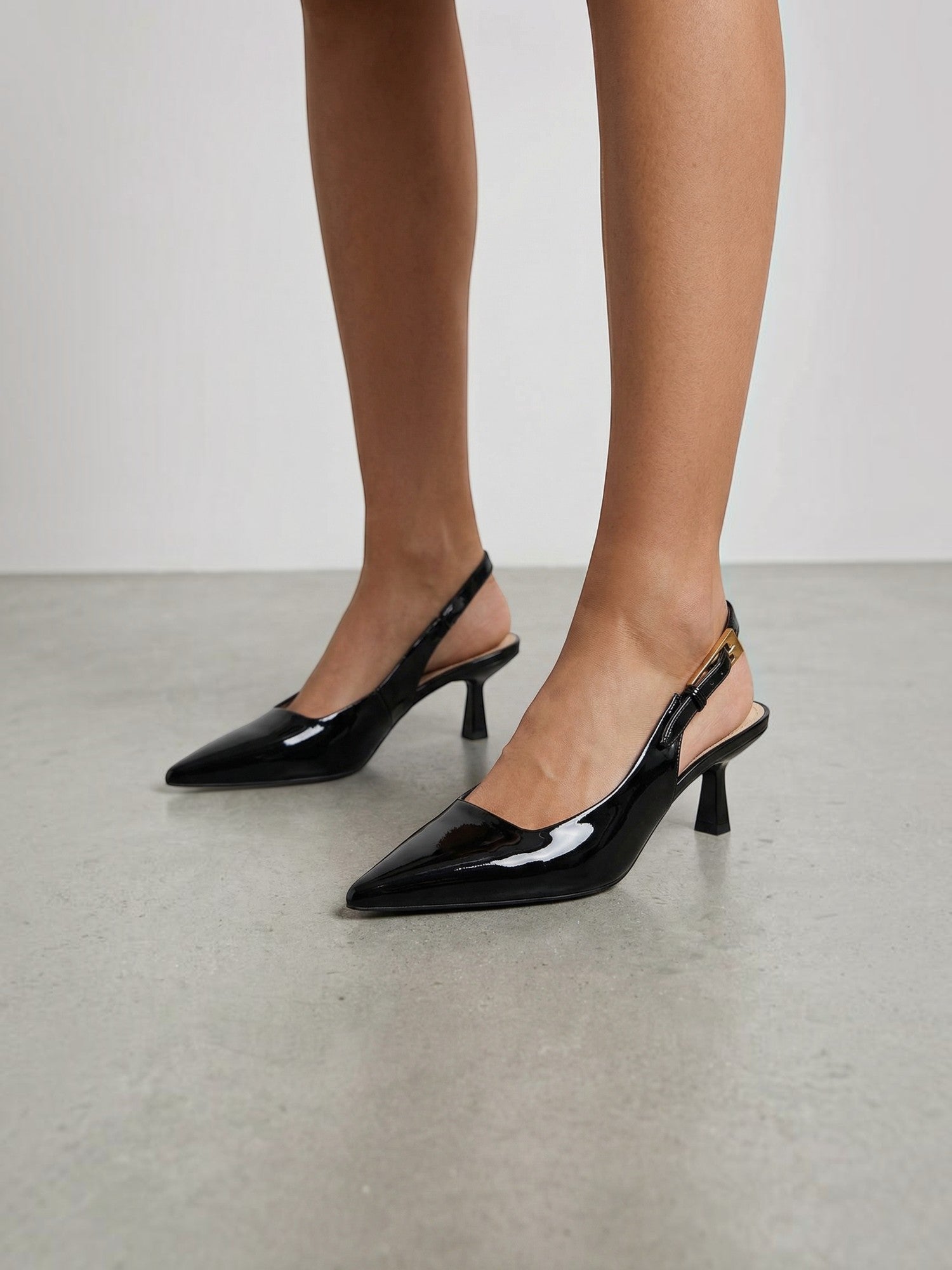 Patent Slingback Kitten Heels
