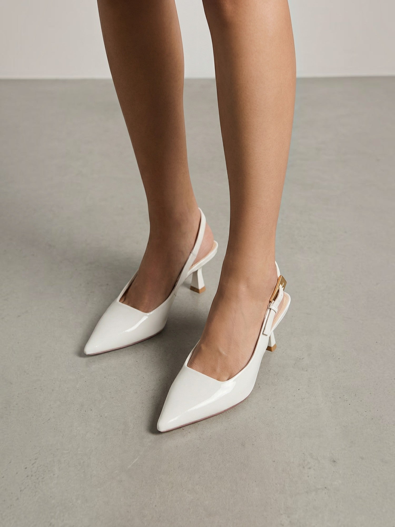 Patent Slingback Kitten Heels