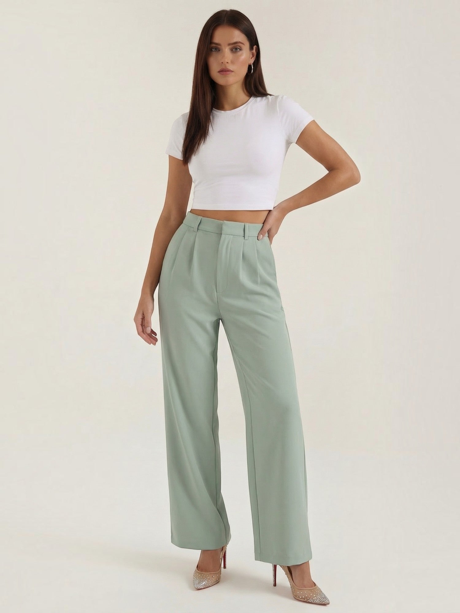 Straight Leg Tailored Trousers