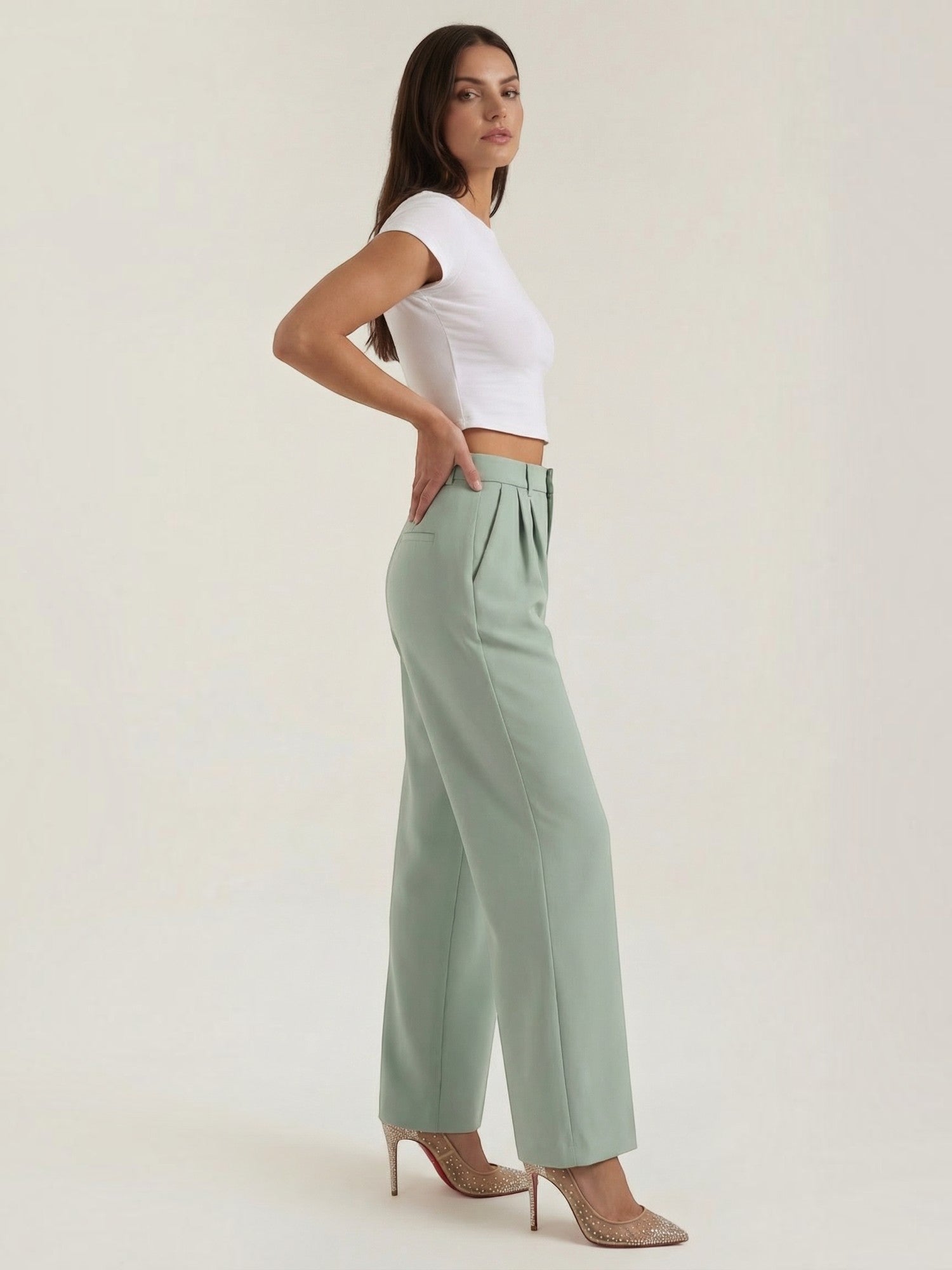 Straight Leg Tailored Trousers
