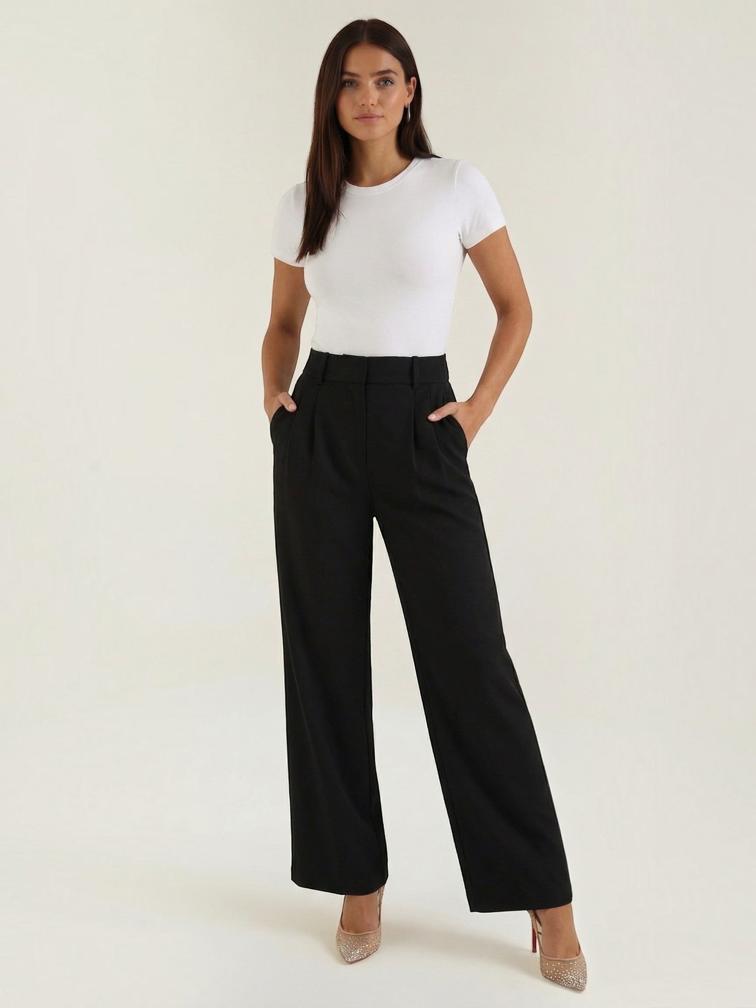 Straight Leg Tailored Trousers
