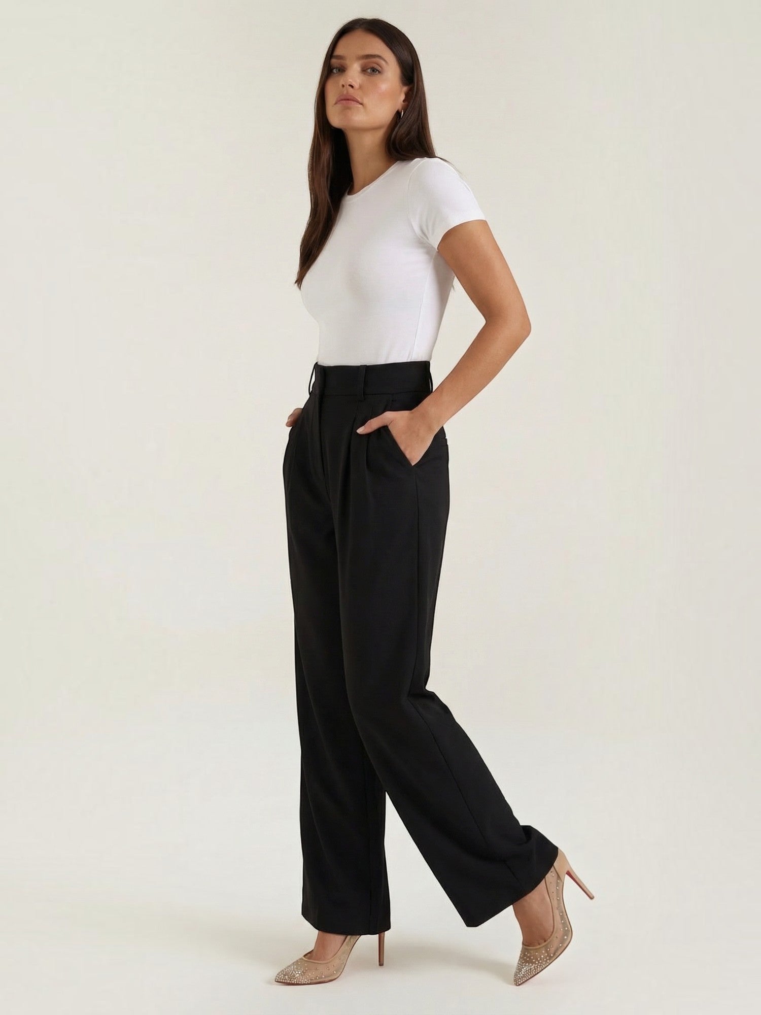 Straight Leg Tailored Trousers