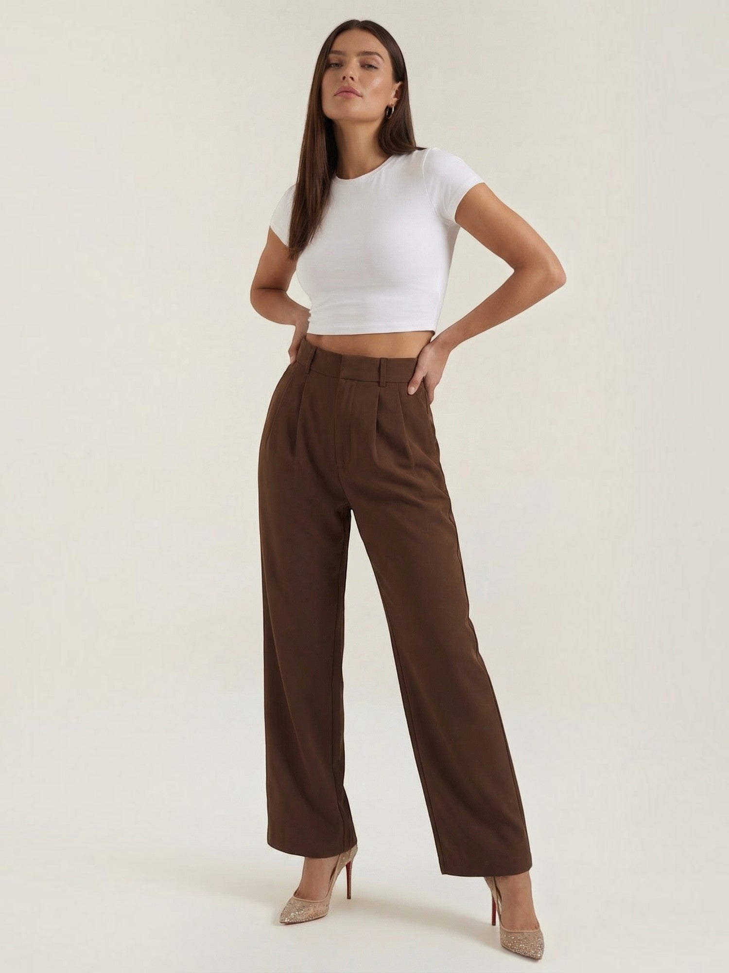 Straight Leg Tailored Trousers
