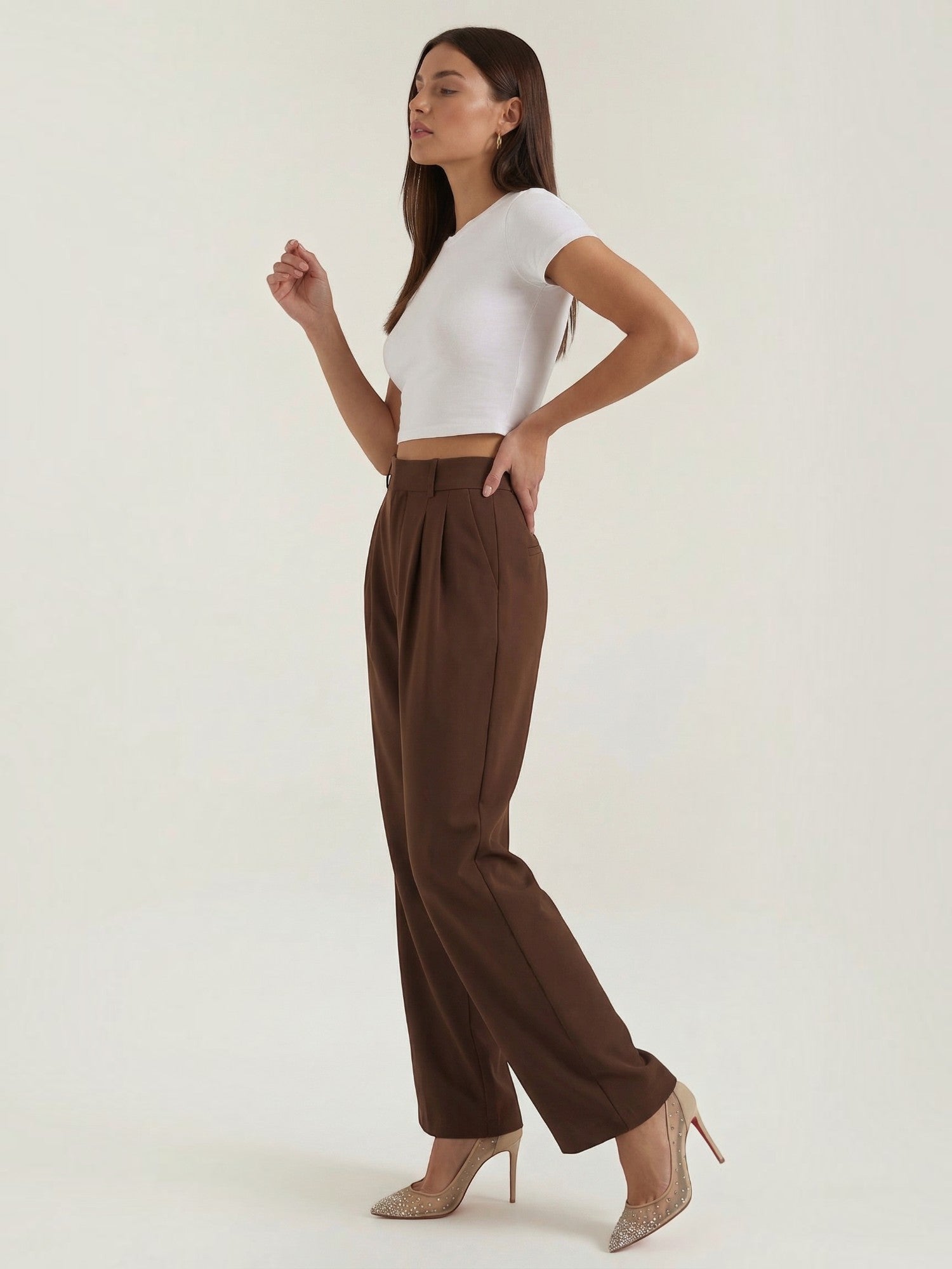 Straight Leg Tailored Trousers