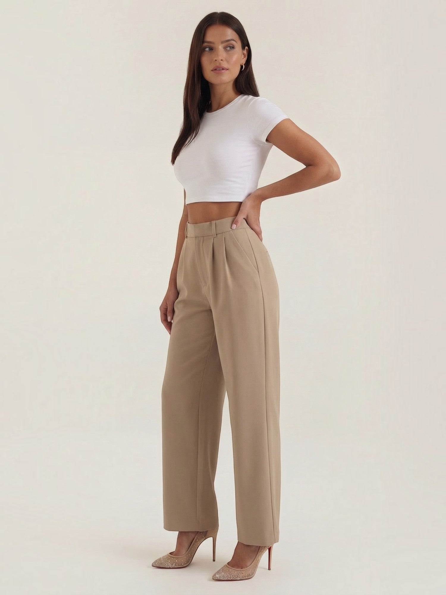 Straight Leg Tailored Trousers