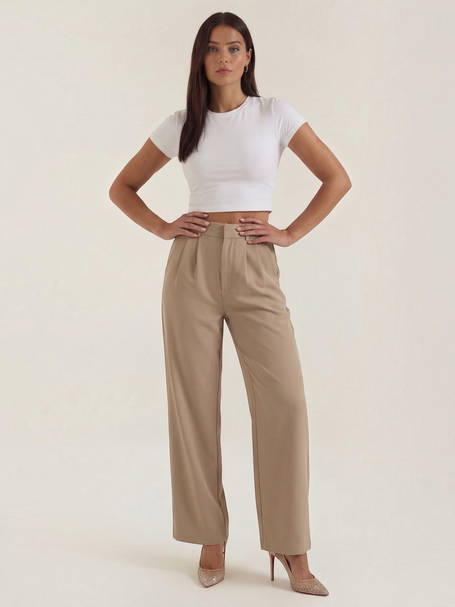 Straight Leg Tailored Trousers