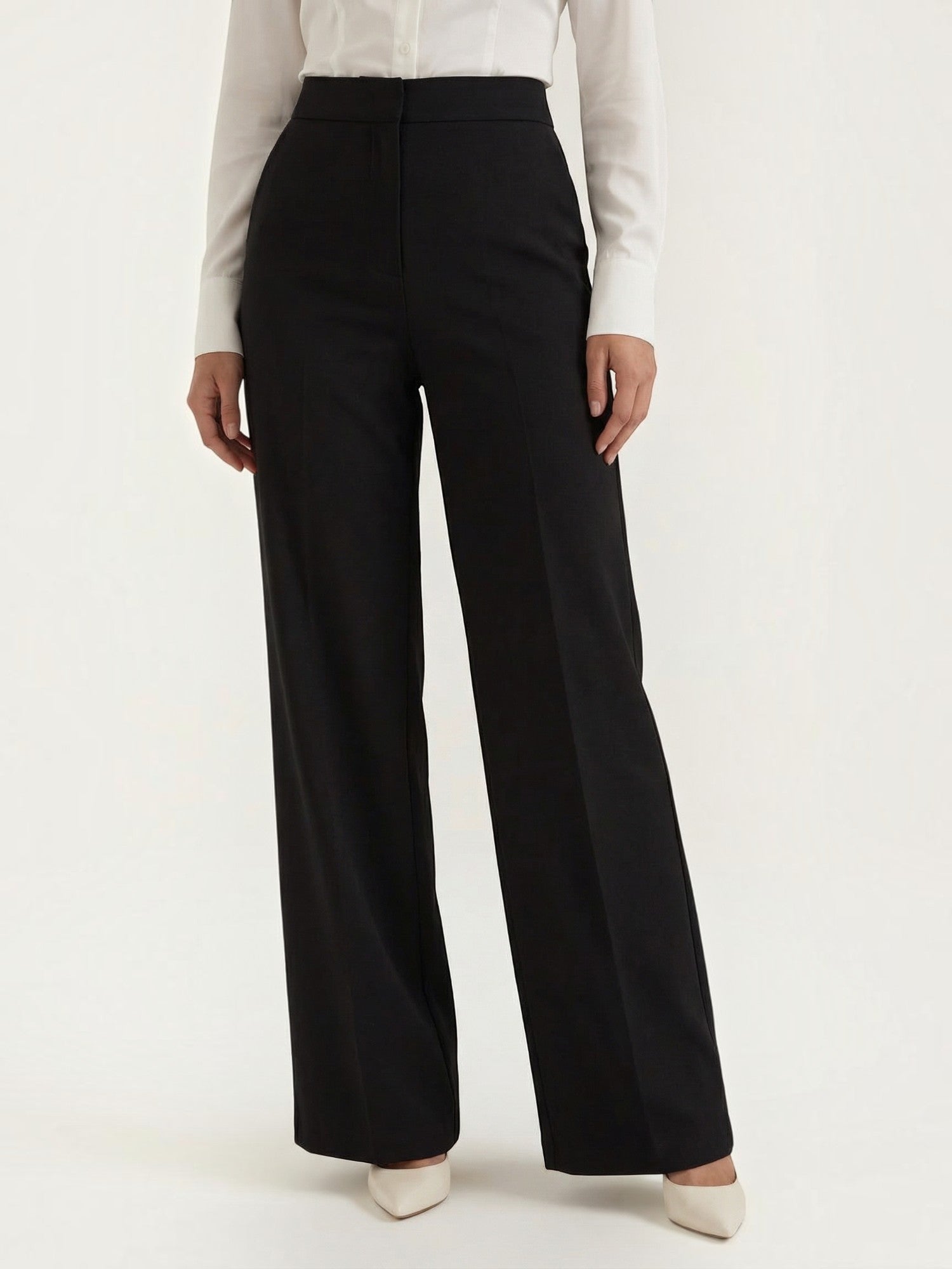 Tailored High Waist Wide Leg Trousers