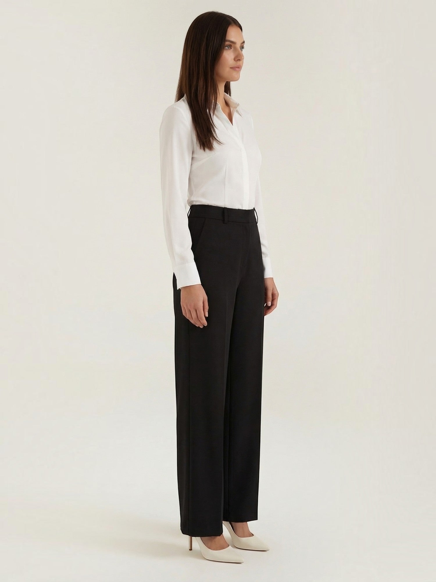 Tailored High Waist Wide Leg Trousers