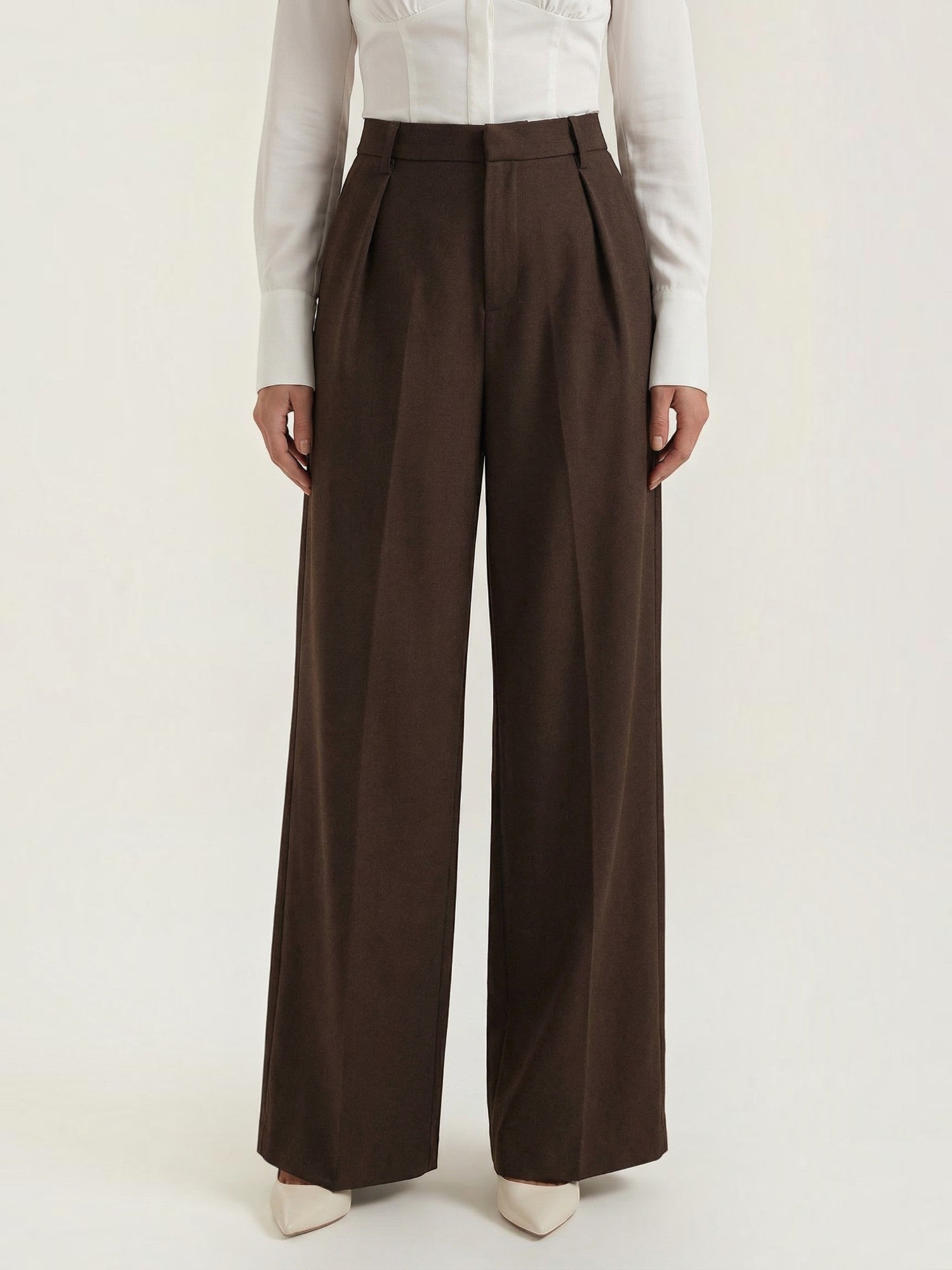 Tailored High Waist Wide Leg Trousers