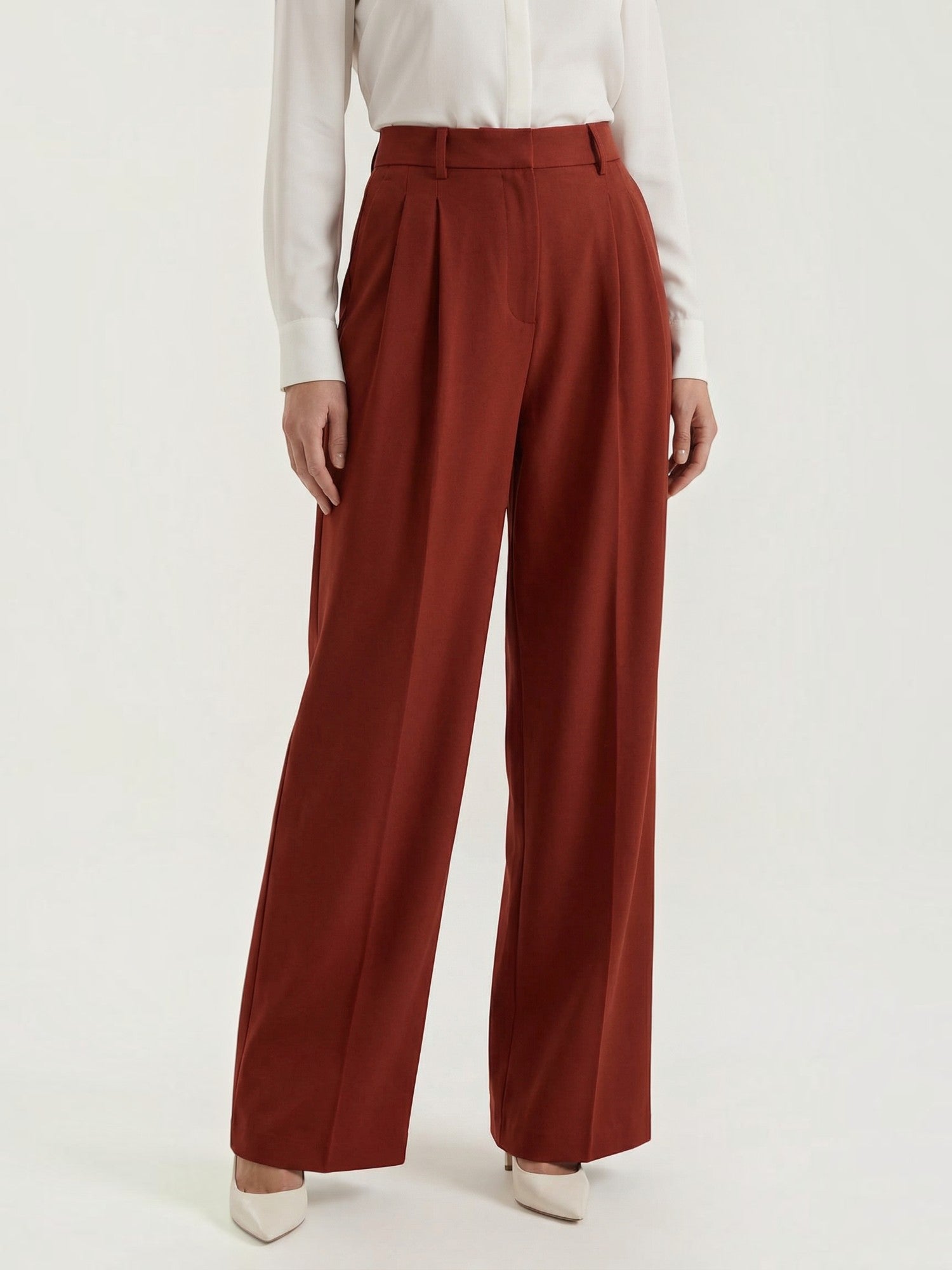 Tailored High Waist Wide Leg Trousers