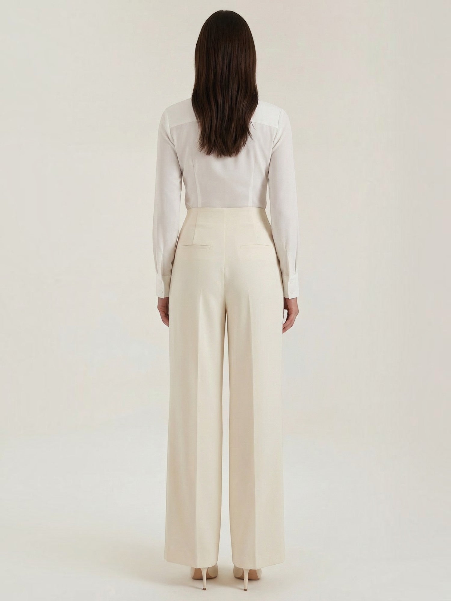 Pleated High Waist Wide Leg Trousers