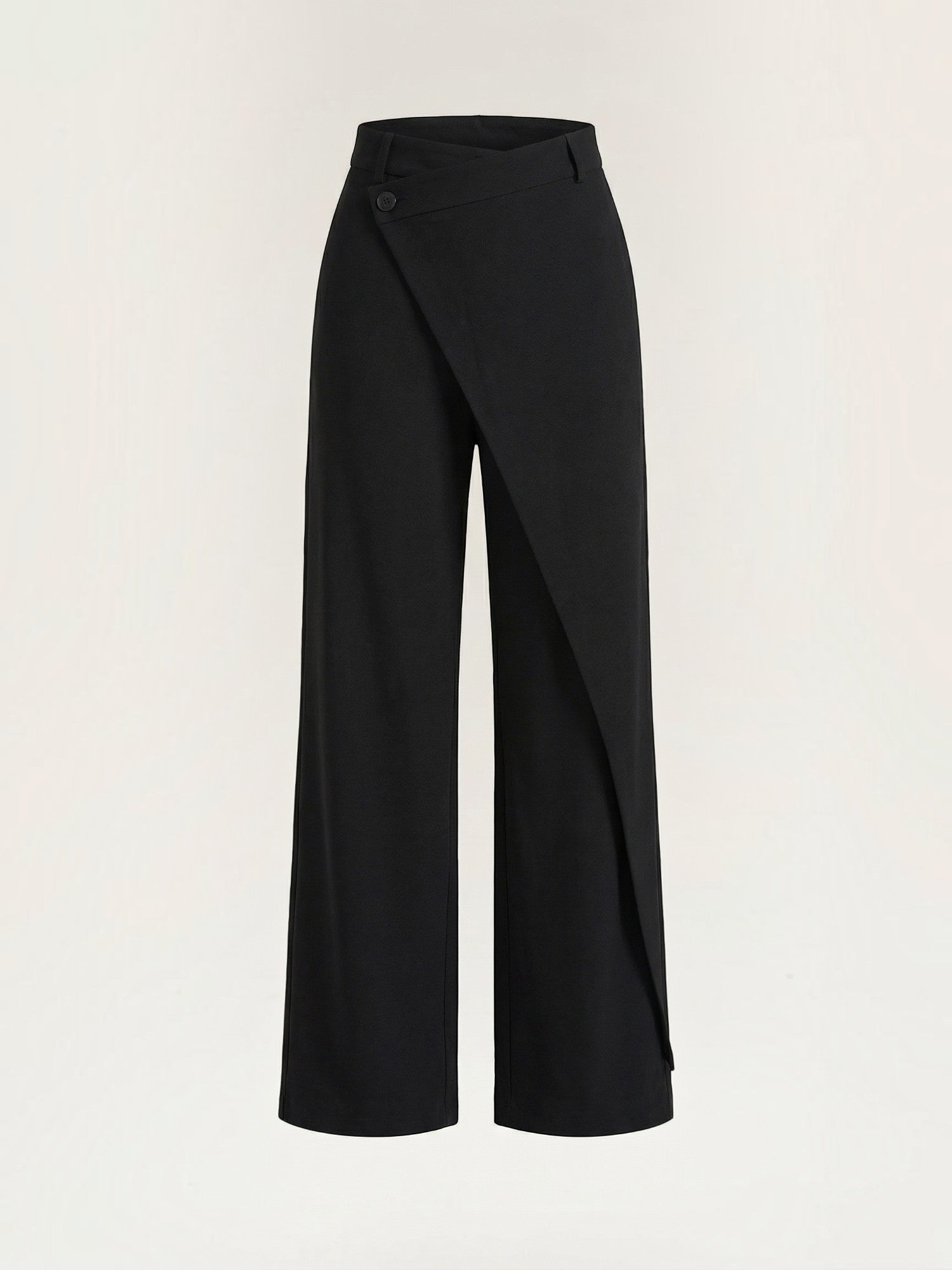 Wrap Front Wide Leg Trousers