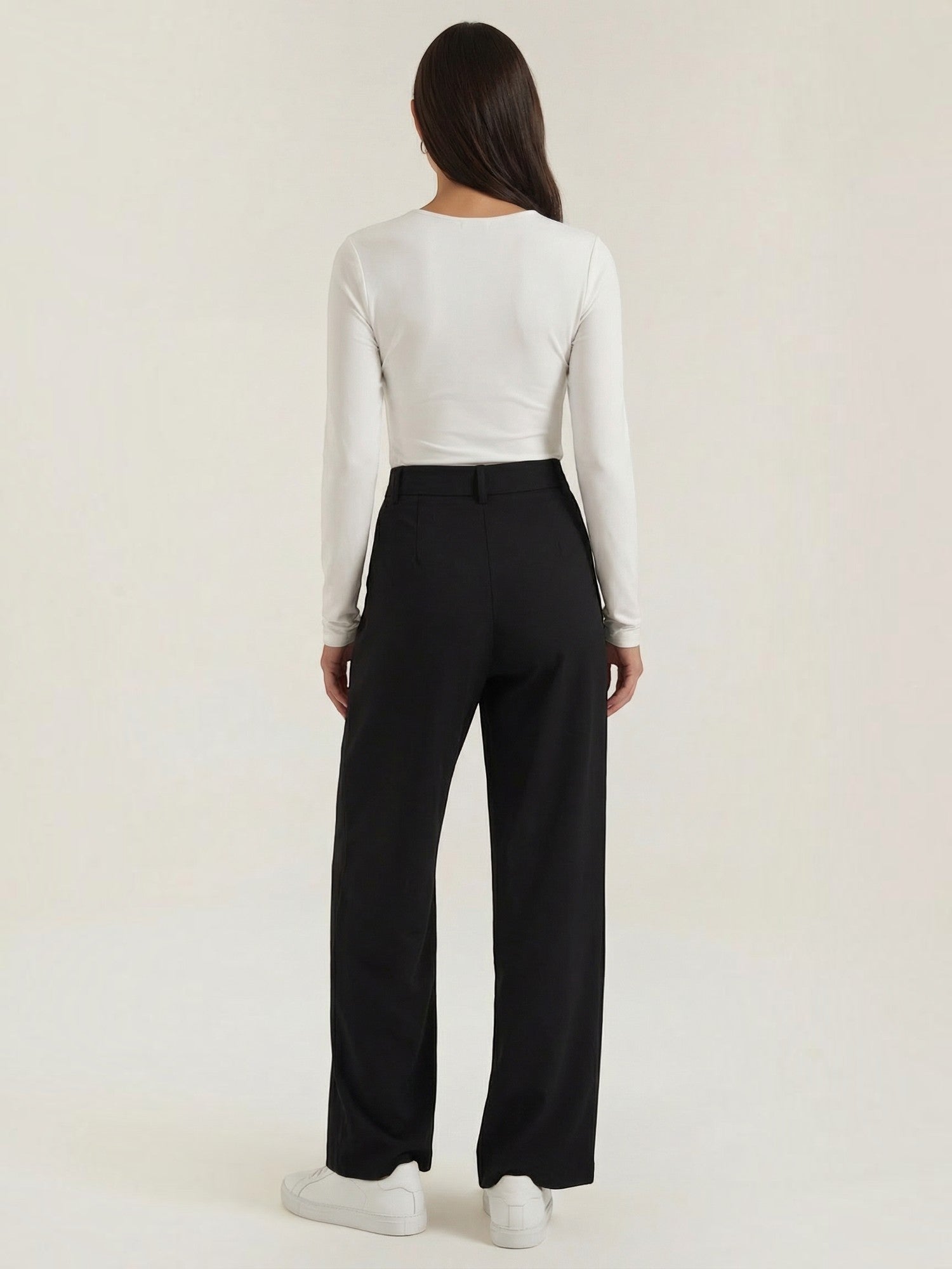 Wrap Front Wide Leg Trousers