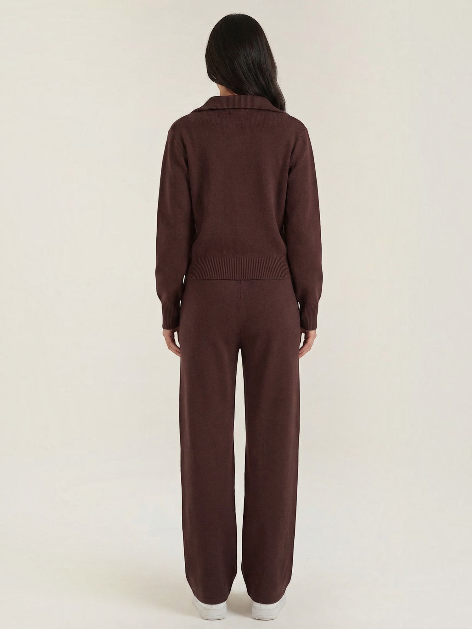 Zip Up Knit Two Piece Set