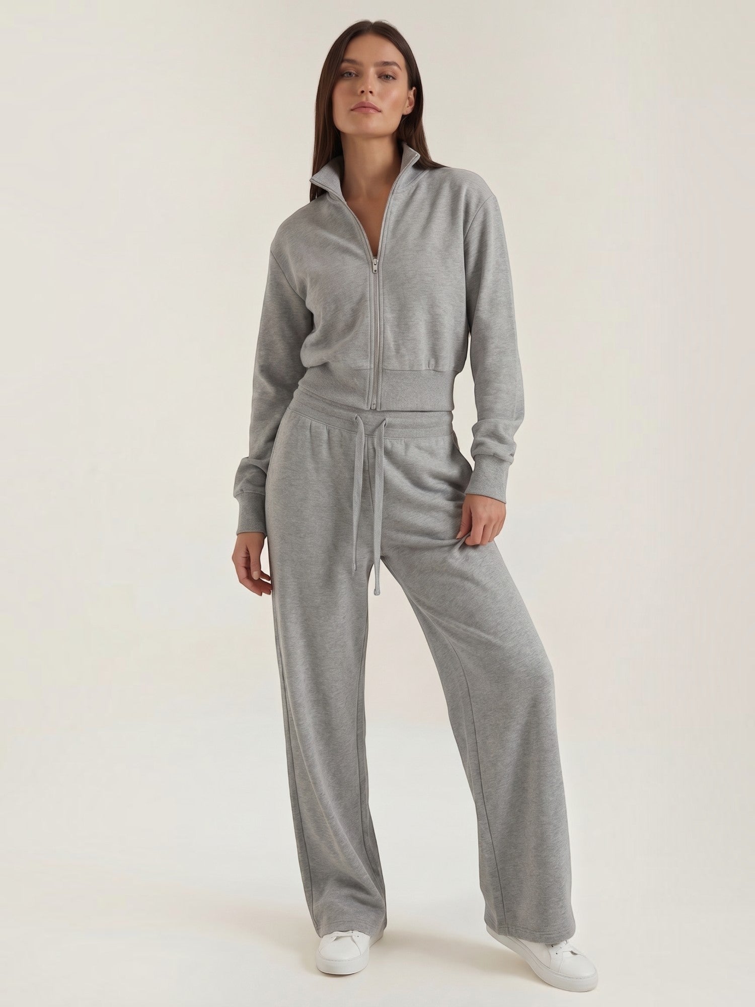Zip Up Knit Two Piece Set