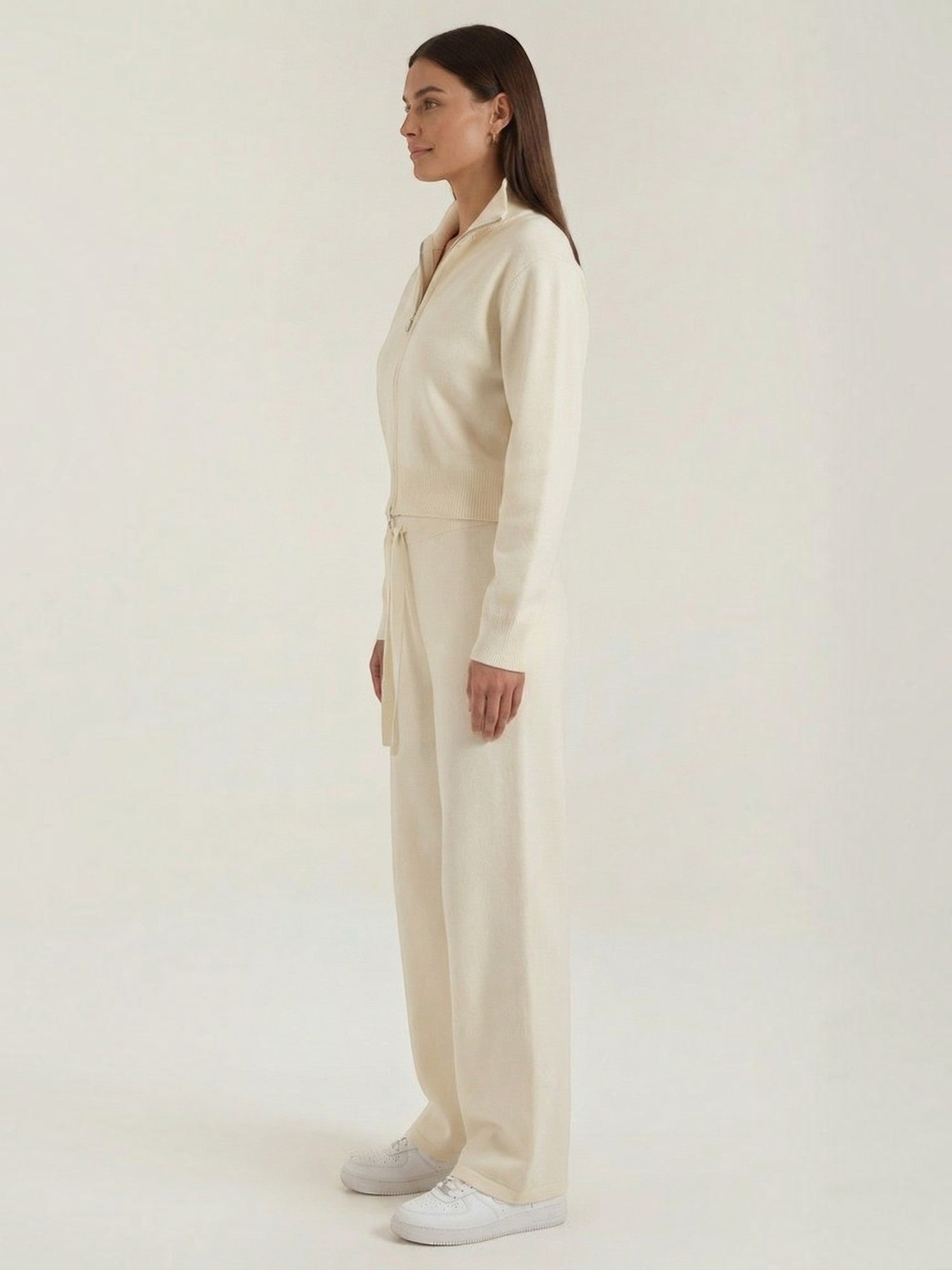 Zip Up Knit Two Piece Set