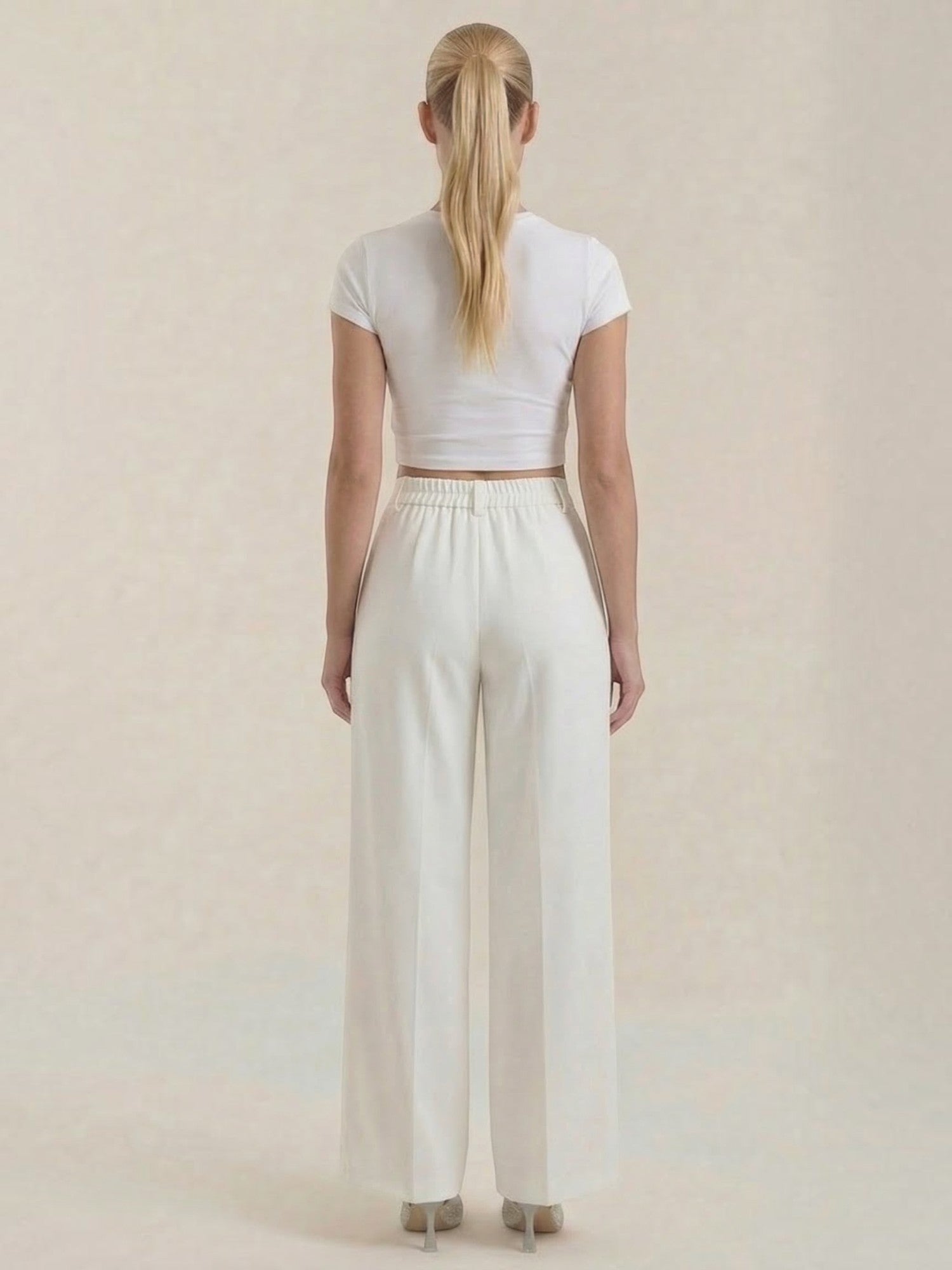 High Waist Pleated Wide Leg Trousers