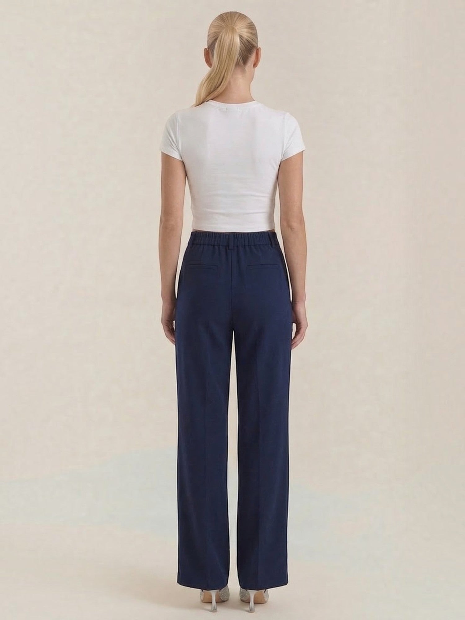 High Waist Pleated Wide Leg Trousers