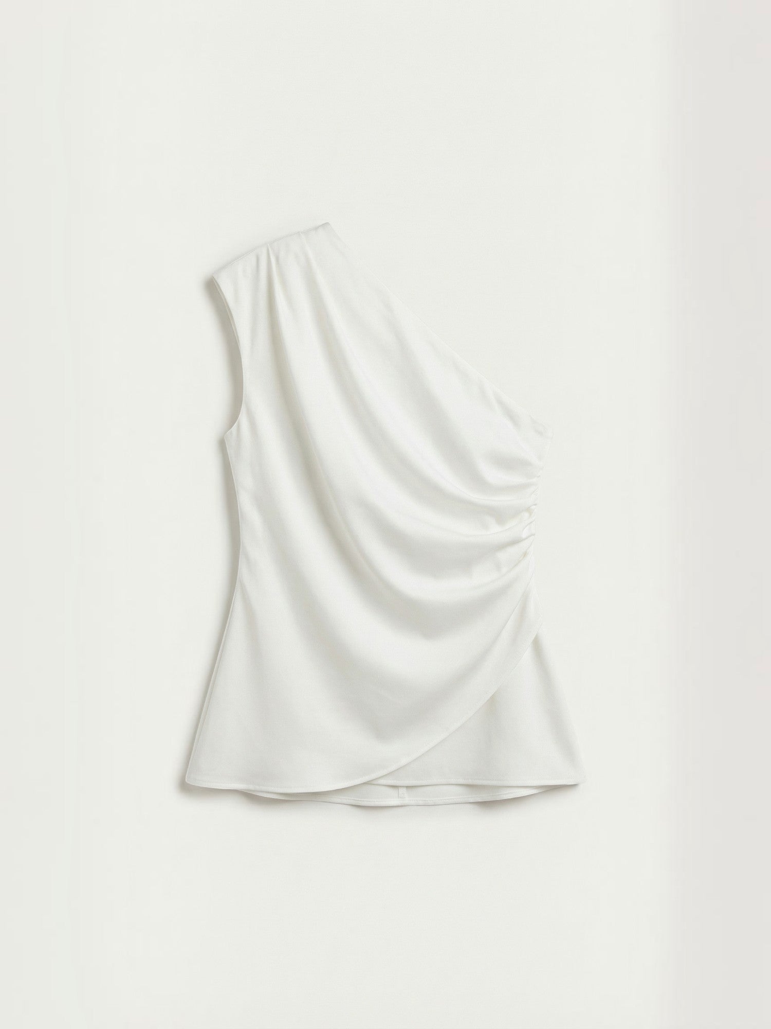 Asymmetric Satin Draped Top