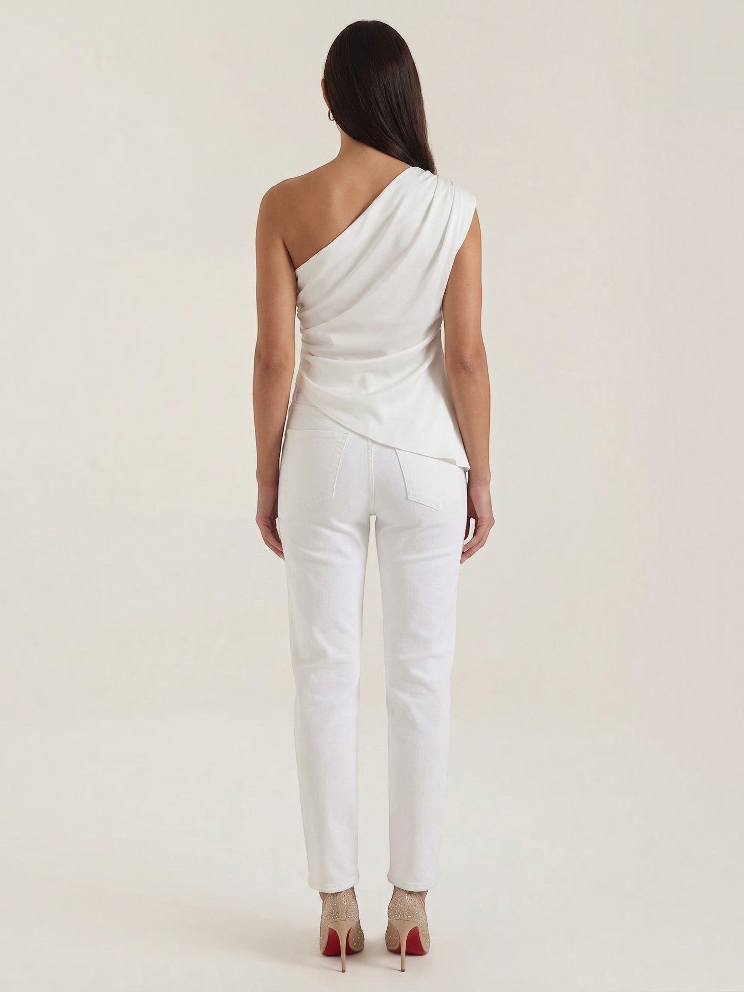 Asymmetric Satin Draped Top